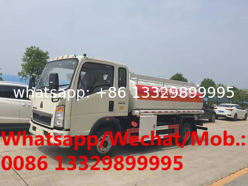 HOWO 4*2 truck fuel tank 5000 liters fuel tanker truck and oil tanker truck for sale, FUEL DISPENSING TRUCK FOR SALE