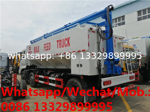 2021s best selling-Dongfeng 10T hydraulic discharging bulk feed transported truck for sale, 20CBM feed pellet vehicle