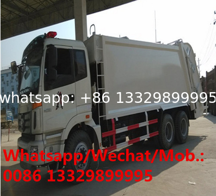 customized FOTON AUMAN 6*4 RHD 320hp16cbm garbage compactor truck for sale, FOTON rear loader compacted garbage truck