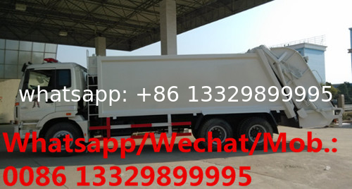 customized FOTON AUMAN 6*4 RHD 320hp16cbm garbage compactor truck for sale, FOTON rear loader compacted garbage truck