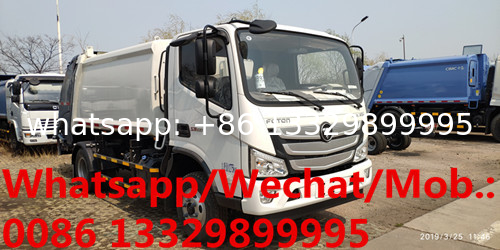 FOTON AUMARK 4*2 RHD 5CBM garbage compactor truck for sale, good price FOTON 3T rear loader refuse garbage vehicle