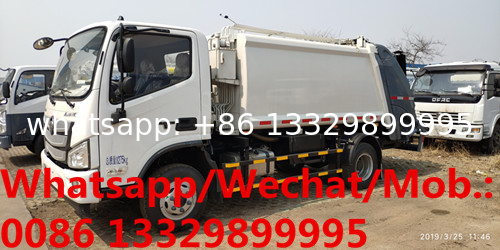 FOTON AUMARK 4*2 RHD 5CBM garbage compactor truck for sale, good price FOTON 3T rear loader refuse garbage vehicle