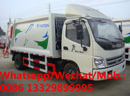 Customized FOTON AUMARK 4*2 LHD 7CBM garbage compactor truck for sale, 5T refuse garbage compacted vehicle for sale