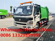 Customized FOTON AUMARK 4*2 LHD 7CBM garbage compactor truck for sale, 5T refuse garbage compacted vehicle for sale
