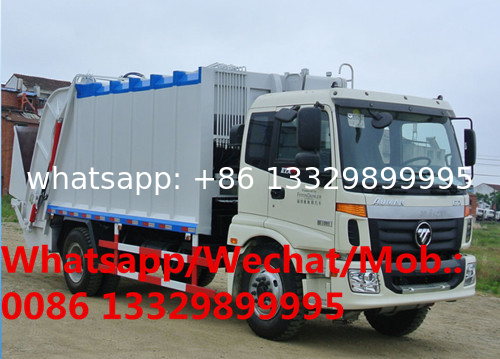 Customized FOTON 4*2 LHD 240Hp diesel 12-14cbm garbage compactor truck for sale, best price compacted garbage vehicle