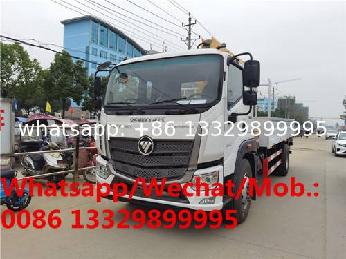 Customized FOTON AUMAN RHD 8T telescopic crane boom mounted on cargo truck for sale,good price new 8T truck with crane