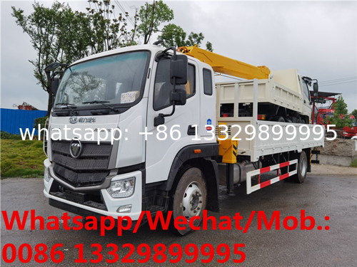 Customized FOTON AUMAN RHD 8T telescopic crane boom mounted on cargo truck for sale,good price new 8T truck with crane