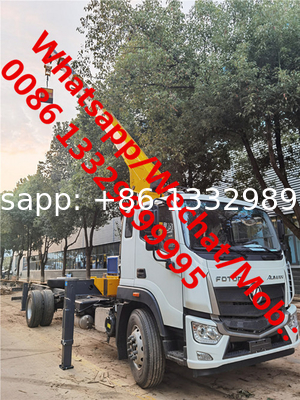 Customized FOTON AUMAN RHD 8T telescopic crane boom mounted on cargo truck for sale,good price new 8T truck with crane
