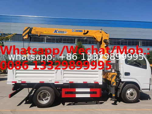 Customized DONGFNEG 4*2 LHD 3.2 telescopic crane boom mounted on cargo truck for sale,HOT SALE! cargo truck with telesco