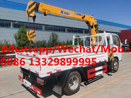 Customized DONGFNEG 4*2 LHD 3.2 telescopic crane boom mounted on cargo truck for sale,HOT SALE! cargo truck with telesco