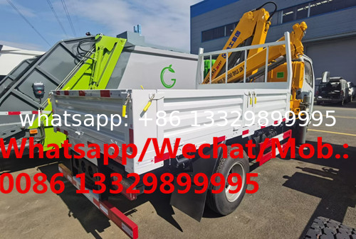 Customized DONGFNEG 4*2 LHD 3.2T knuckle crane boom mounted on cargo truck for sale, Best price cargo truck with crane