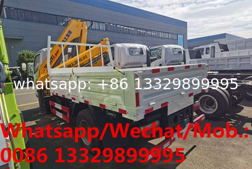 Customized DONGFNEG 4*2 LHD 3.2T knuckle crane boom mounted on cargo truck for sale, Best price cargo truck with crane