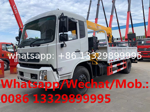 Hot sale! customized DONGFENG TIANJIN 4*2 RHD 5T cargo truck with crane for Mozambique, new truck with crane for sale