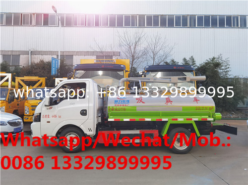 Good price dongfeng gasoline 2,000L vacuum tanker truck for sale, Factory sale best price fecal suction tanker truck