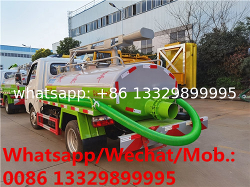 Good price dongfeng gasoline 2,000L vacuum tanker truck for sale, Factory sale best price fecal suction tanker truck