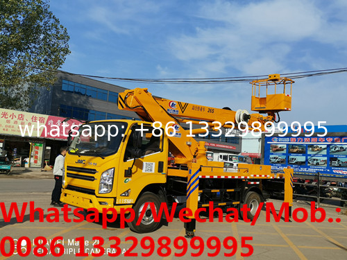 Good price JMC 23m working height telescopic type aerial working platform truck for sale, truck mounted aerial platform