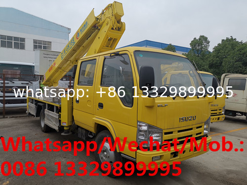 HOT SALE! ISUZU double cabs 14m hydraulic aerial working platfrom truck, good price 14m truck mounted aerial platform