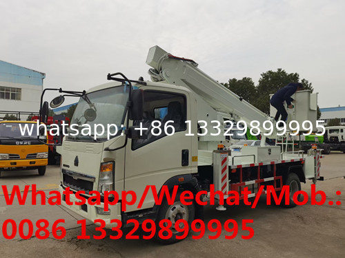 Customized SINO TRUK HOWO 4*2 RHD 16M telescopic aerial platform truck for sale, 16m truck mounted aerial platform