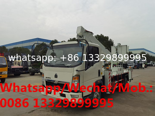 Customized SINO TRUK HOWO 4*2 RHD 16M telescopic aerial platform truck for sale, 16m truck mounted aerial platform