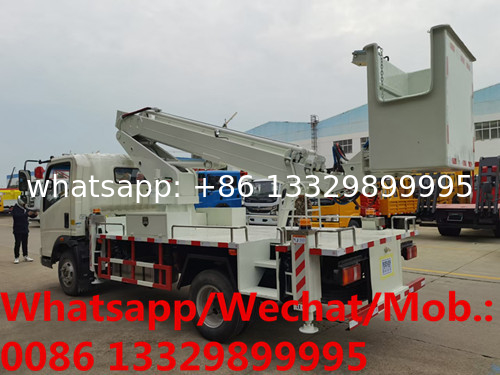 Customized SINO TRUK HOWO 4*2 RHD 16M telescopic aerial platform truck for sale, 16m truck mounted aerial platform