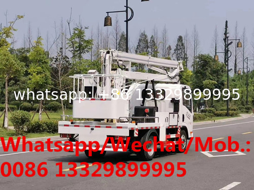 good price FAW 4*2 LHD 13.5M working height truck mounted aerial working platform, jiefang hydraulic bucket vehicle
