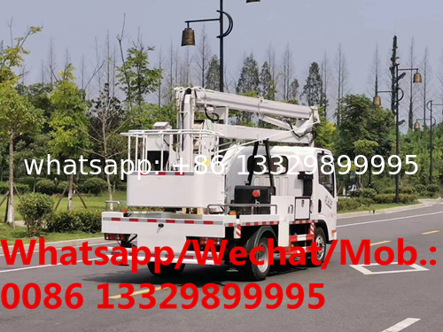 good price FAW 4*2 LHD 13.5M working height truck mounted aerial working platform, jiefang hydraulic bucket vehicle