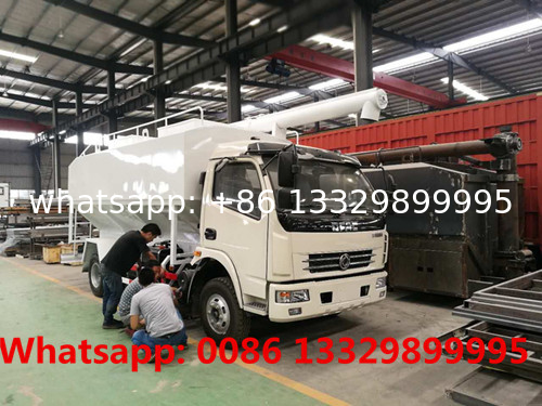new dongfeng 5T poultry chicken dog feed transportation vehicle for sale, farm-oriented bulk feed container truck