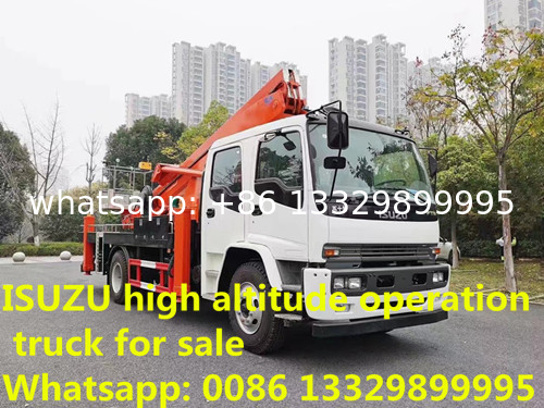 HOT SALE! Customized ISUZU 24m telescopic truck mounted aerial working platform, good price hydraulic bucket vehicle