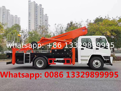 HOT SALE! Customized ISUZU 24m telescopic truck mounted aerial working platform, good price hydraulic bucket vehicle