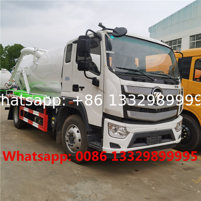 Customized FOTON AUAMRK 12CBM vacuum tanker truck for sale, Good price new FOTON sludage tanker vehicle for sale