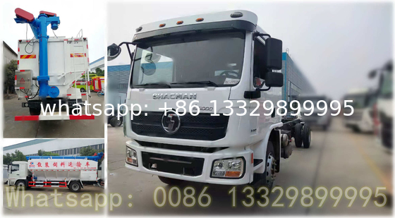 SHACMAN 10T-12T pig feed pellet transported truck for sale, Good price 22CBM poultry feed container vehicle for pig farm