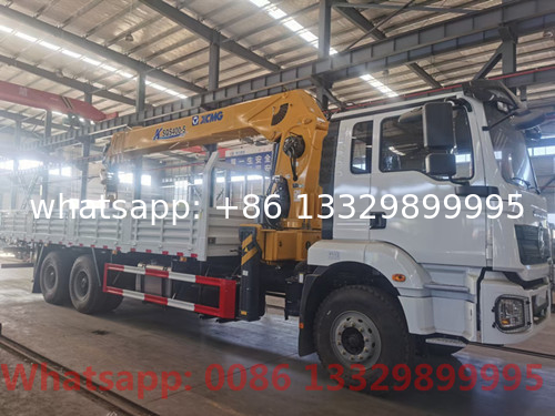 Factory sale Good price SHACMAN 10T telescopic crane boom mounted on cargo truck for sale, cargo truck with crane boom