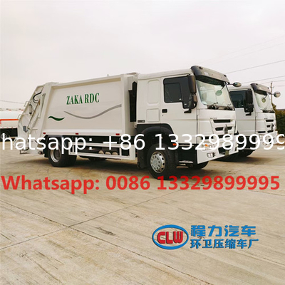 Customized HOWO 4*2 LHD 14cbm garbage compactor truck for sale, Good price 10T compacted garbage vehicle supplier