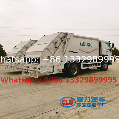 Customized HOWO 4*2 LHD 14cbm garbage compactor truck for sale, Good price 10T compacted garbage vehicle supplier