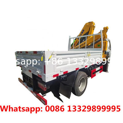 smallest and cheapest mini RHD DONGFENG 4*2 3.2T XCMG knukcle crane boom mounted on cargo truck, folded truck with crane