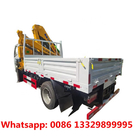 smallest and cheapest mini RHD DONGFENG 4*2 3.2T XCMG knukcle crane boom mounted on cargo truck, folded truck with crane
