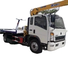 Factory sale lower price HOWO 4T recovery towing truck with crane boom, wrecker towing truck with telescopic crane