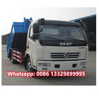 Factory sale dongfeng 4*2 6CBM skid loader garbage container vehicle for sale, lower price dump garbage truck for sale