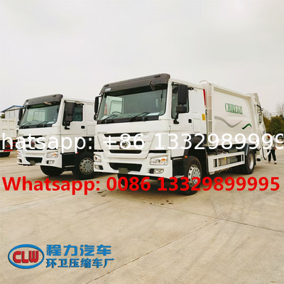 HOT SALE!HOWO 4*2 LHD 290HP 16CBM compacted garbage truck, Good price 12T garbage compactor truck for sale