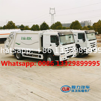 HOT SALE!HOWO 4*2 LHD 290HP 16CBM compacted garbage truck, Good price 12T garbage compactor truck for sale