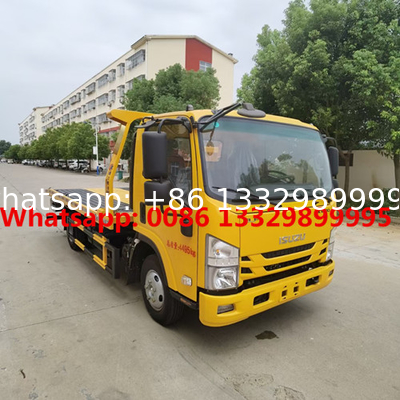 good price customized ISUZU 98hp EURO 4 3T wrecker towing truck for sale, street block removal car vehicle for sale