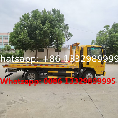 good price customized ISUZU 98hp EURO 4 3T wrecker towing truck for sale, street block removal car vehicle for sale