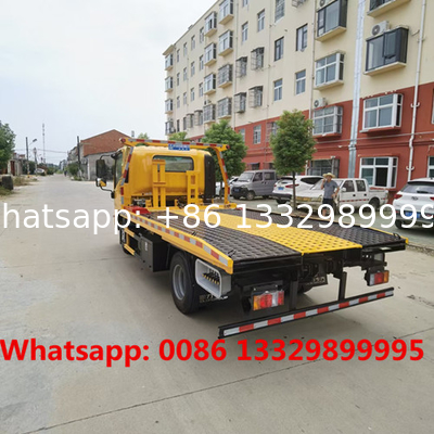 good price customized ISUZU 98hp EURO 4 3T wrecker towing truck for sale, street block removal car vehicle for sale