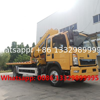 HOT SALE! SINO TRUK HOWO 4*2 LHD 4T-5T wrecker towing truck with crane boom for sale,Small Car Towing Emergency Rescue