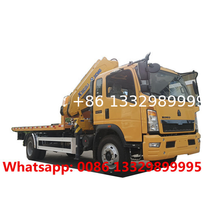 HOT SALE! SINO TRUK HOWO 4*2 LHD 4T-5T wrecker towing truck with crane boom for sale,Small Car Towing Emergency Rescue