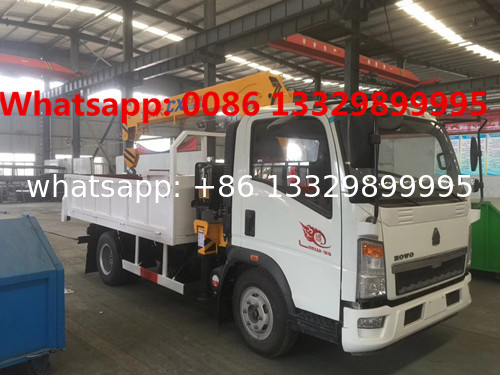 HOT SALE!sinotruck howo 3.2T straight arm truck crane 3.2Ton HOWO smaller telescopic crane boom on cargo truck for sale