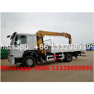 Good price HOWO heavy duty 5T/6.3T/8T cargo truck with telescopic crane for sale, Mobile truck with crane for sale