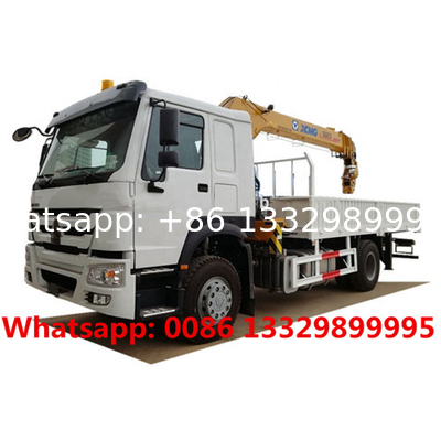 Good price HOWO heavy duty 5T/6.3T/8T cargo truck with telescopic crane for sale, Mobile truck with crane for sale