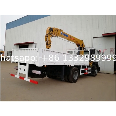 Good price HOWO heavy duty 5T/6.3T/8T cargo truck with telescopic crane for sale, Mobile truck with crane for sale