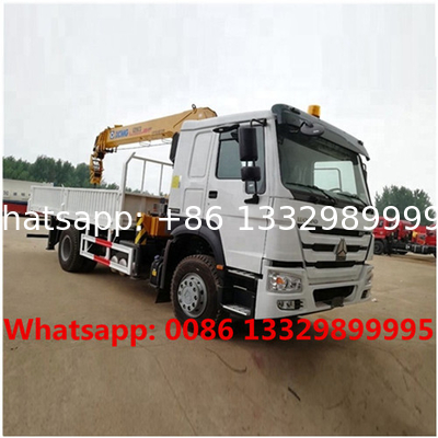 Good price HOWO heavy duty 5T/6.3T/8T cargo truck with telescopic crane for sale, Mobile truck with crane for sale